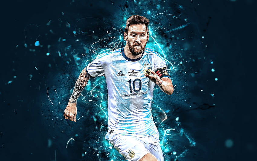 Lionel Messi, 2019 Copa America, équipe nationale argentine de football, stars du football, art abstrait, Leo Messi, football, Messi, équipe nationale argentine avec résolution 2880x1800. Haute qualité, argentine messi Fond d'écran HD