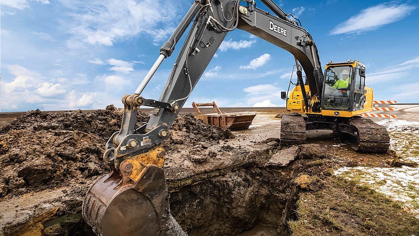 John Deere lança controle de nivelamento SmartGrade para escavadeiras e equipamentos de construção john deere papel de parede HD