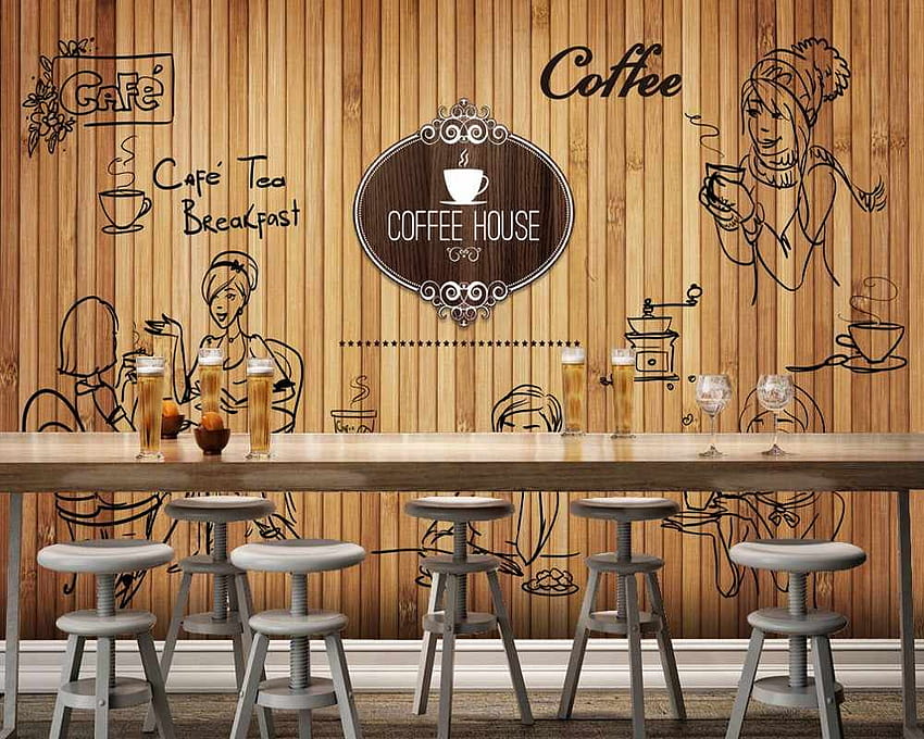 Wysyłka popołudniowa herbata sklep moda Mural niestandardowy 3D Vintage styl skandynawski kawiarnia jadalnia restauracja Tapeta HD
