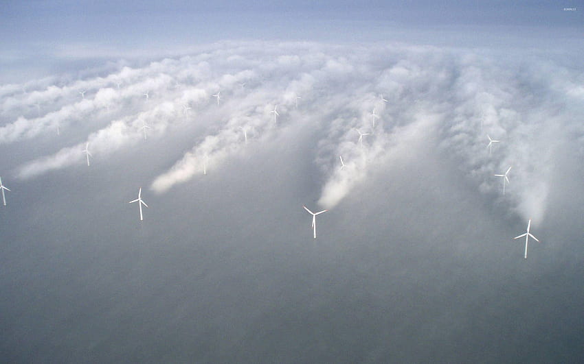 Off shore wind turbine, Denmark HD wallpaper