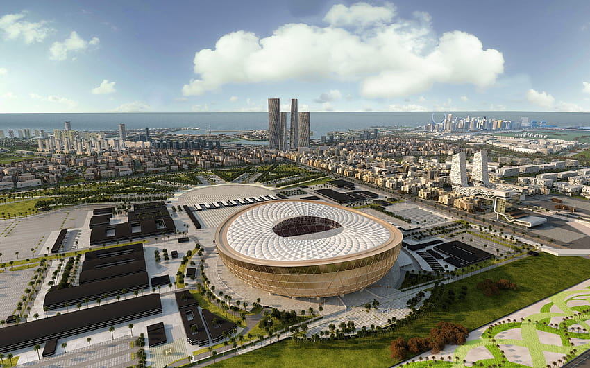 Lusail Iconic Stadium, Qatar Stars League, Lusail, Fußballstadion, Fußball, FIFA WM 2022, katarische Stadien, Katar mit einer Auflösung von 3840x2400. Hohe Qualität, FIFA WM 2022 HD-Hintergrundbild