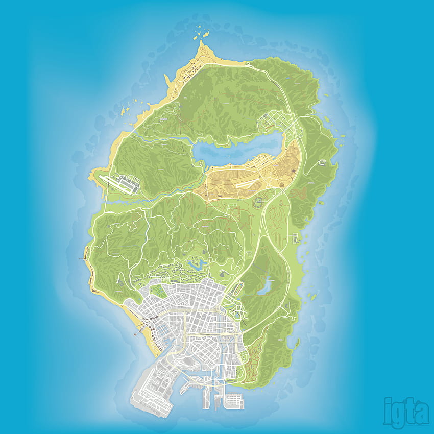 Mapa GTA V, mapa GTA 5 Tapeta na telefon HD