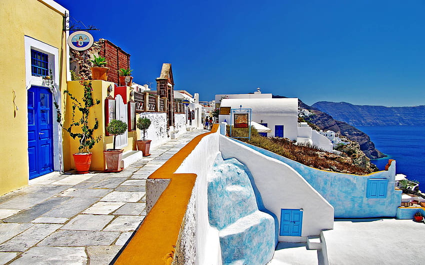Grécia oia santorini papel de parede HD