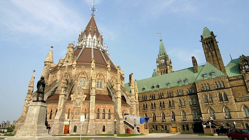 1366x768 Canadá, Biblioteca, Parlamento de Ottawa fondo de pantalla