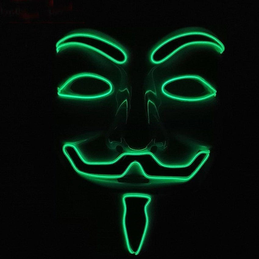 Anonymous Hacker Light Up LED Mask, anonymous led mask HD phone wallpaper