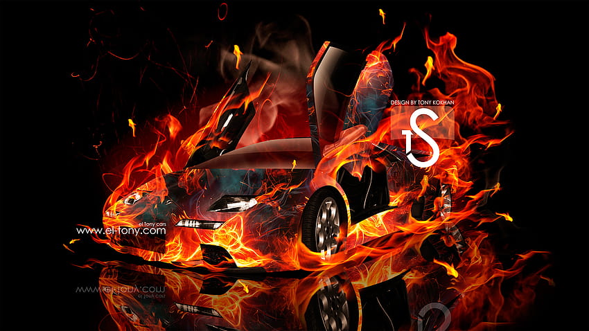 Lamborghini Diablo Fire Car Speed Abstract, fire lambo HD wallpaper