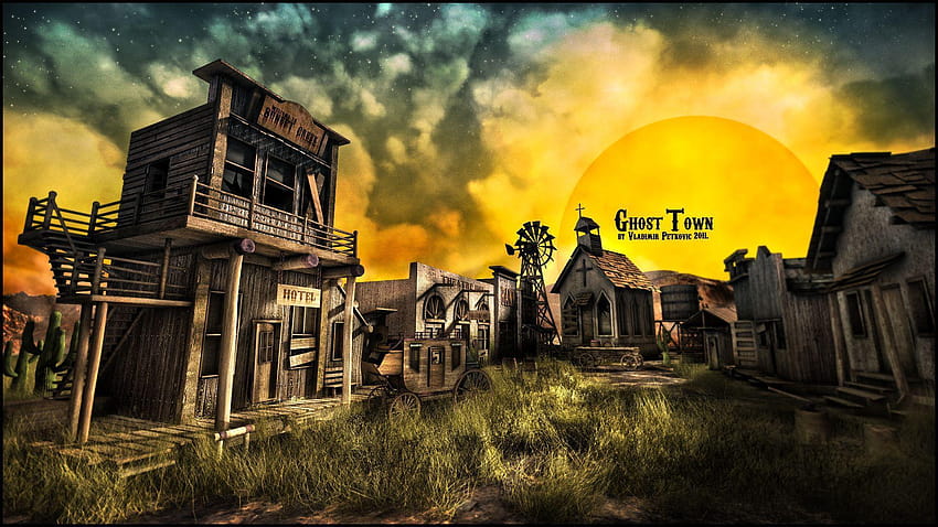 Western Ghost Town Hintergründe HD-Hintergrundbild