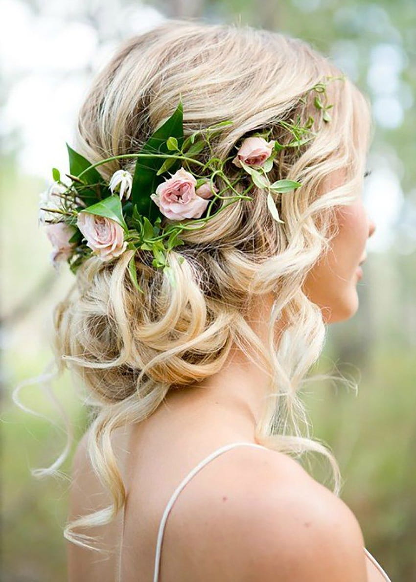 Makeup & Hair, bridal hairstyles artificial flowers HD phone wallpaper