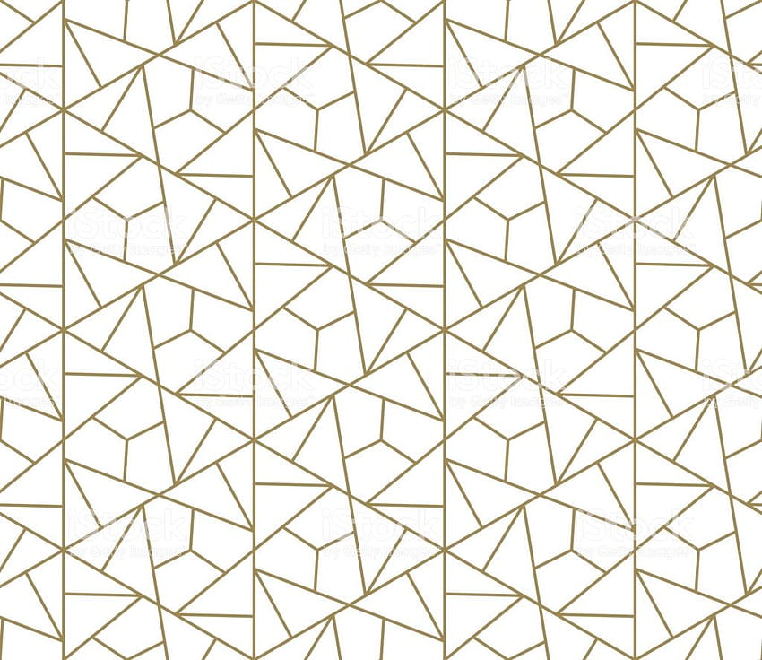 Seamless Pattern With Abstract Geometric Line Texture Gold On, gold and white geometric HD wallpaper