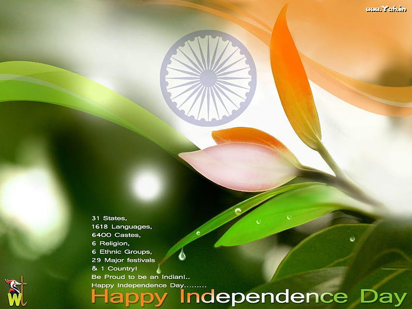 feliz dia da independência indiana, bandeira indiana móvel 3d papel de parede HD