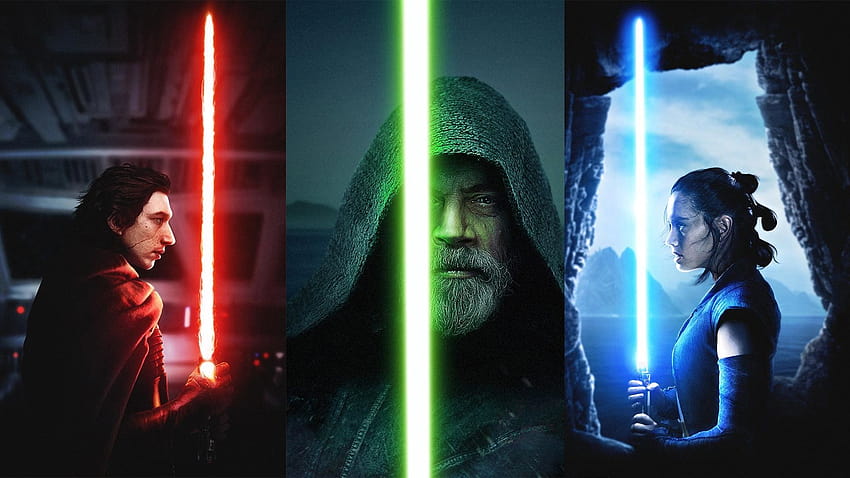 Междузвездни войни: Последните джедаи, Люк Скайуокър, зелен светлинен меч HD тапет