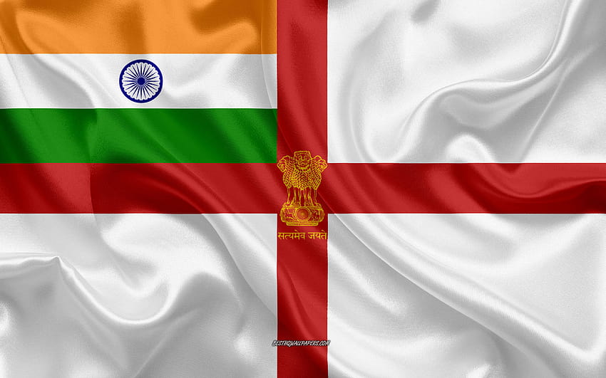 Indian Naval Ensign, flaga indyjskiej marynarki wojennej, indyjska flaga marynarki wojennej Tapeta HD
