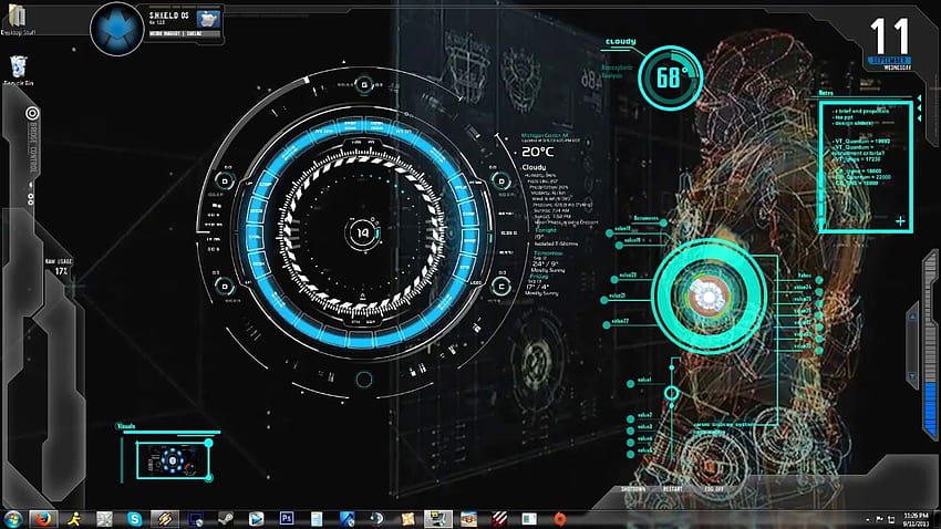 Iron Man Jarvis 10 Animated Background Tunepk [1280x720] para seu celular e tablet papel de parede HD