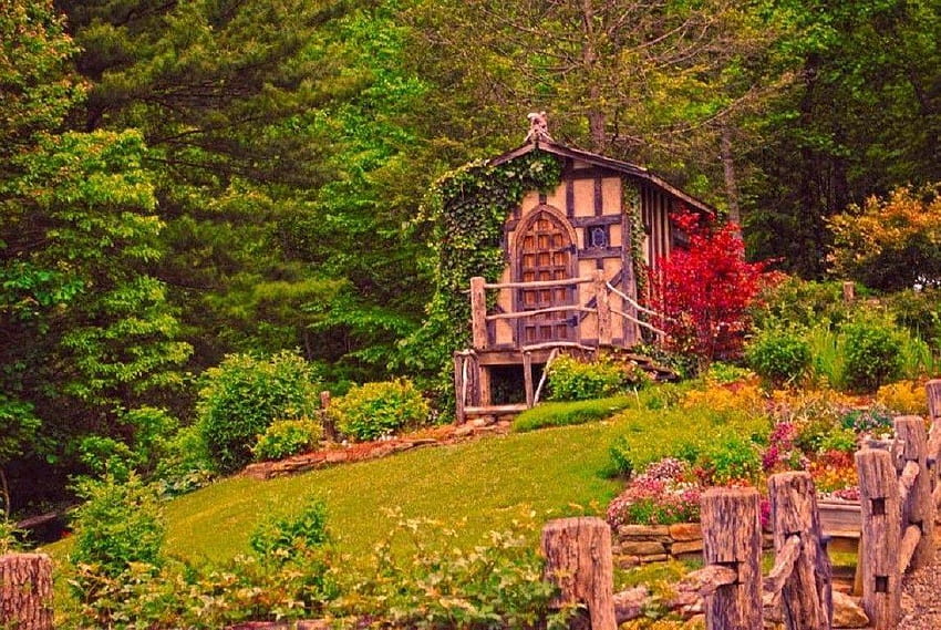 Houses: Fairytale Cottage Fairy Tale Meadow Architecture Best HD wallpaper
