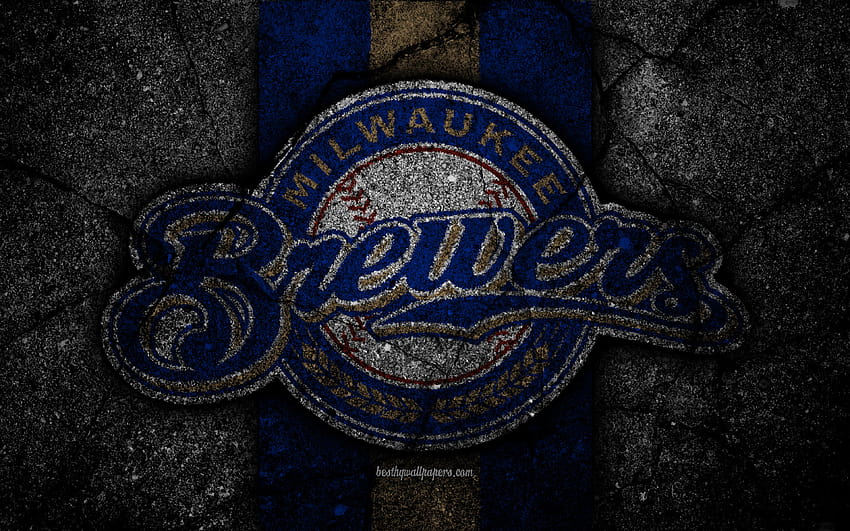 Milwaukee Brewers, logo, MLB, baseball, USA, logo dei birrai Sfondo HD