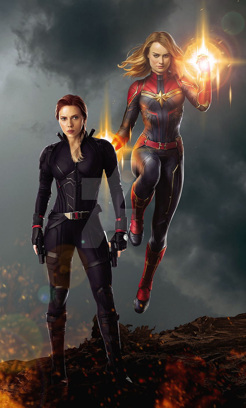 1280x2120 Captain Marvel And Black Widow iPhone , Backgrounds, and HD phone wallpaper