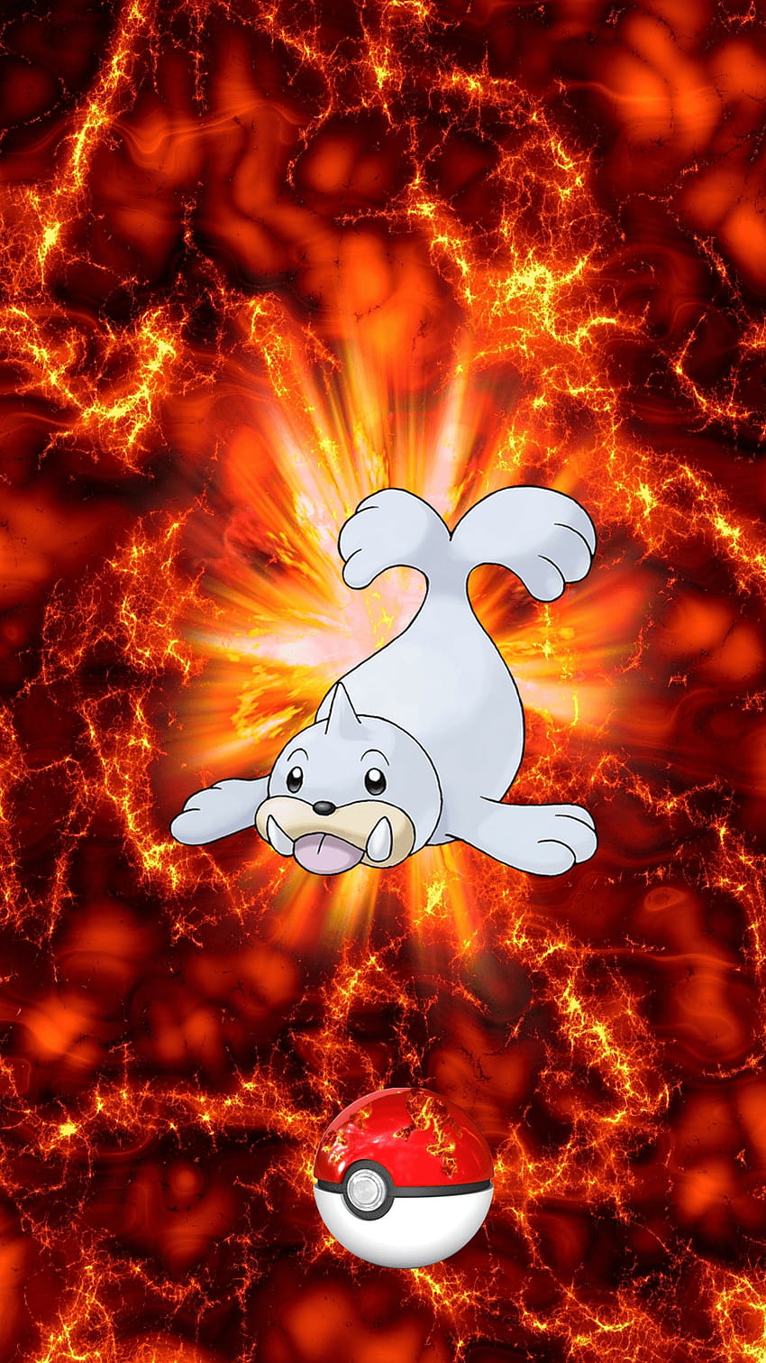 086 Fire Pokeball Seel Pawou Egg, seel pokemon HD phone wallpaper