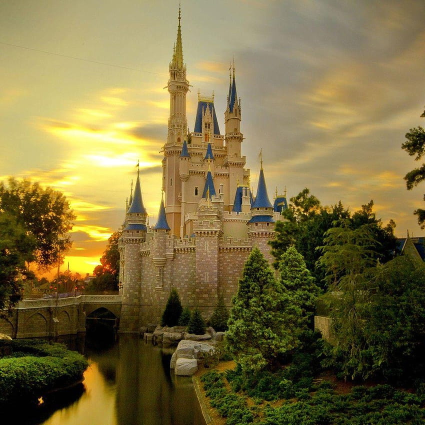 Sunset Over Cinderella's Castle, magic kingdom HD phone wallpaper