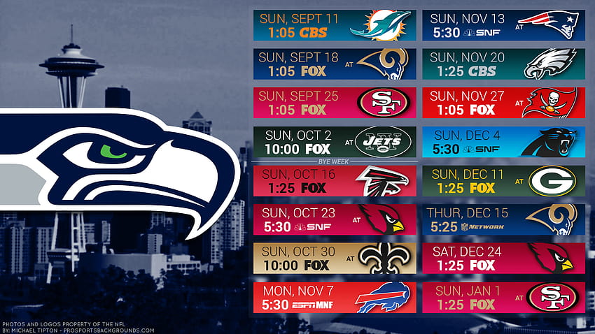 2019 Seattle Seahawks Schedule: Downloadable Wallpaper