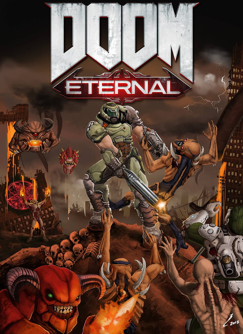 Awesome Doom Eternal สำหรับโทรศัพท์ : Doom โทรศัพท์หายนะชั่วนิรันดร์ วอลล์เปเปอร์โทรศัพท์ HD
