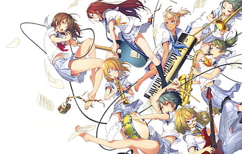 Anime girl playing guitar instrument music cute brown hair Anime HD  phone wallpaper  Peakpx