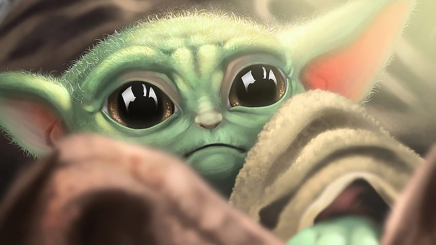 4K Free download | Sad Baby Yoda Ultra ID:4602, baby yoda 2020 art HD ...