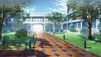 Anime backgrounds school outside HD wallpapers | Pxfuel
