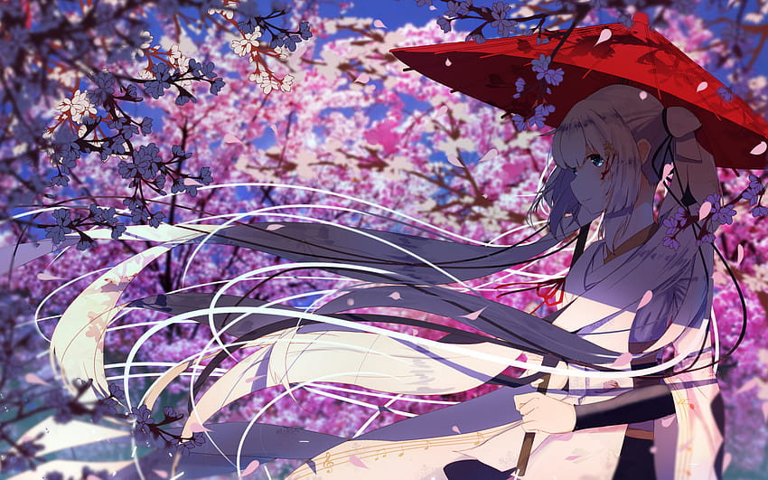 Yuki Miku, Musim Semi, Sakura, Manga, Perang Magica, Magis, manga musim semi Wallpaper HD