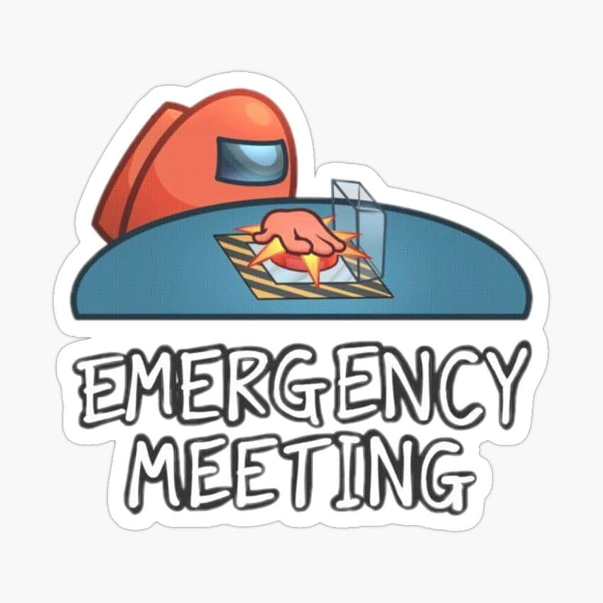 among us red emergency meeting' Sticker by PinkMonster2020 in 2020 HD phone wallpaper