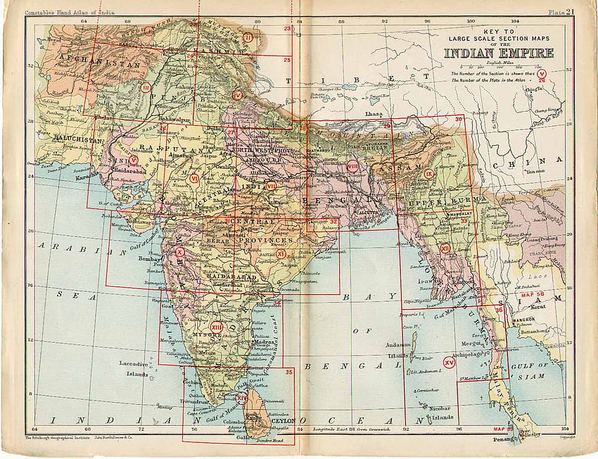 Historische Karten von Indien, politische Karte von Indien HD-Hintergrundbild