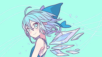 Paisagem de anime, touhou, cirno, floresta, chovendo, anime, HD