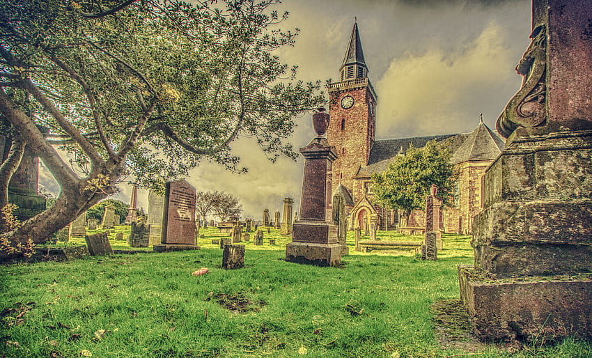 : Scotland, inverness, Canon, church, churchyard, Graves, building, outdoor 3888x2352 HD wallpaper