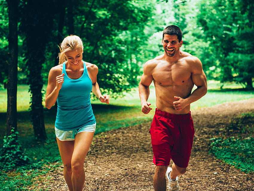 Woman and man, running, sport 2560x1600 , man running HD wallpaper