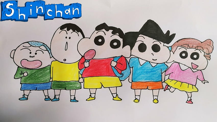 Easy pencil sketch of shinChan