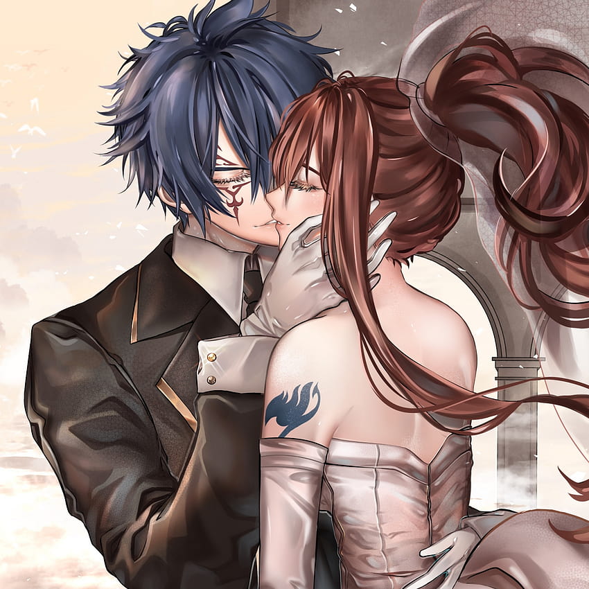 Homem beijando garota personagem de anime, Anime amor romance beijo, casal  se beijando dos desenhos animados, amor, arte cg, cabelo preto png