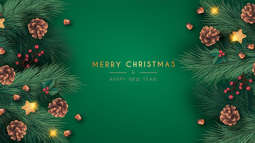 Merry Christmas 2019 and New Year 2020, merry christmas green HD wallpaper