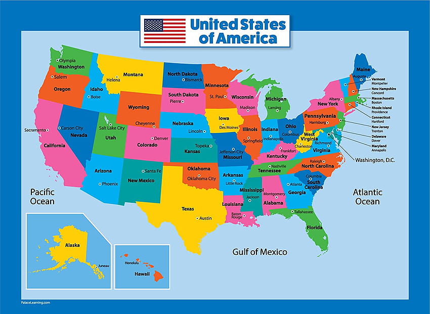 Amazon : USA Map for Kids, us map HD wallpaper