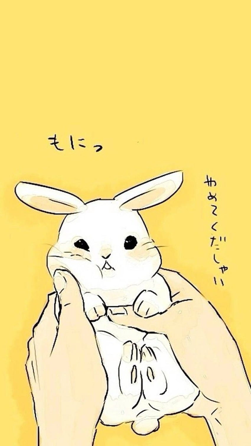 Bunny Drawing, kawaii easter bunny HD phone wallpaper