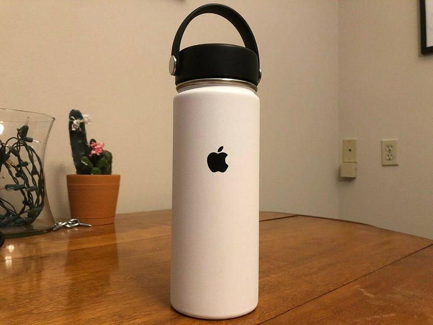 Boca ancha de la marca Apple Hydro Flask - 18 oz - Blanco, hidrofrascos fondo de pantalla
