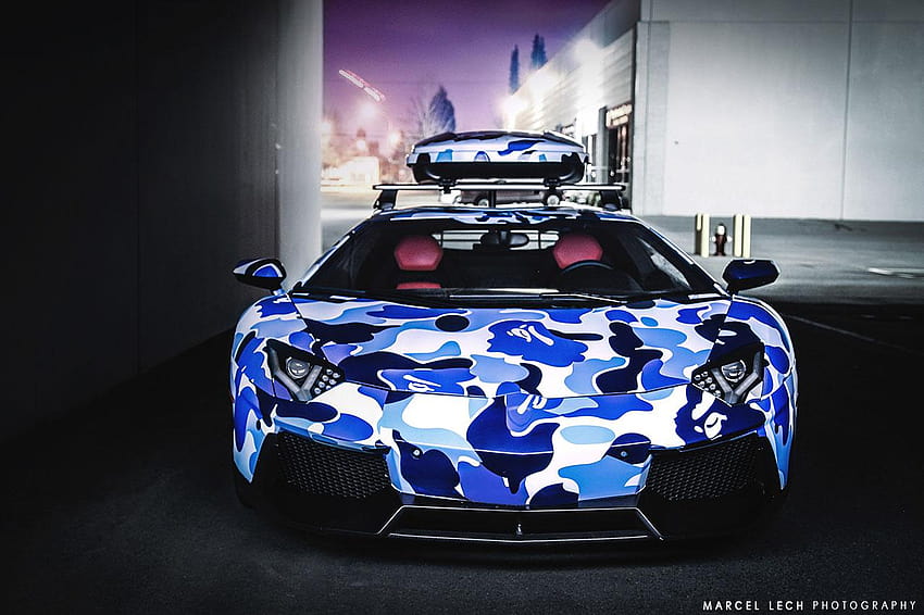 LB Bape Aventador boasts roof rack.bape_lb_aventador_6, bape cars HD wallpaper