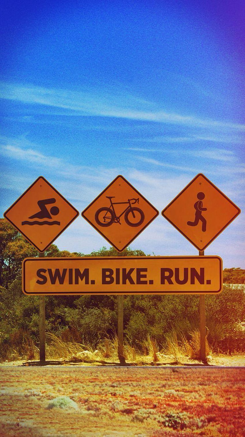 Swim. Bike. Run. iPhone, ironman triathlon logo HD phone wallpaper