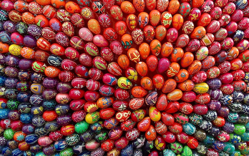 Decorated Easter Eggs, painted easter eggs HD wallpaper