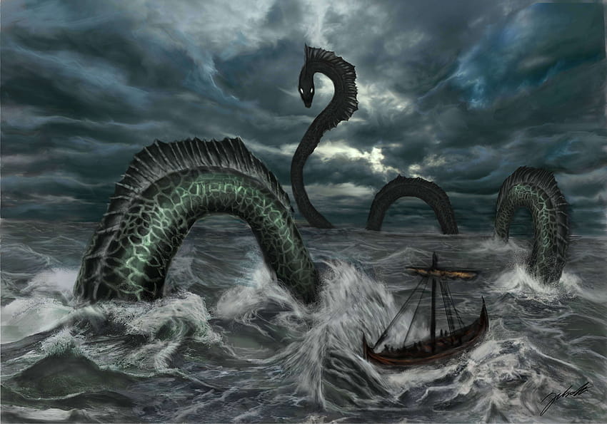 Norse Jormungandr Art, midgard serpent HD wallpaper