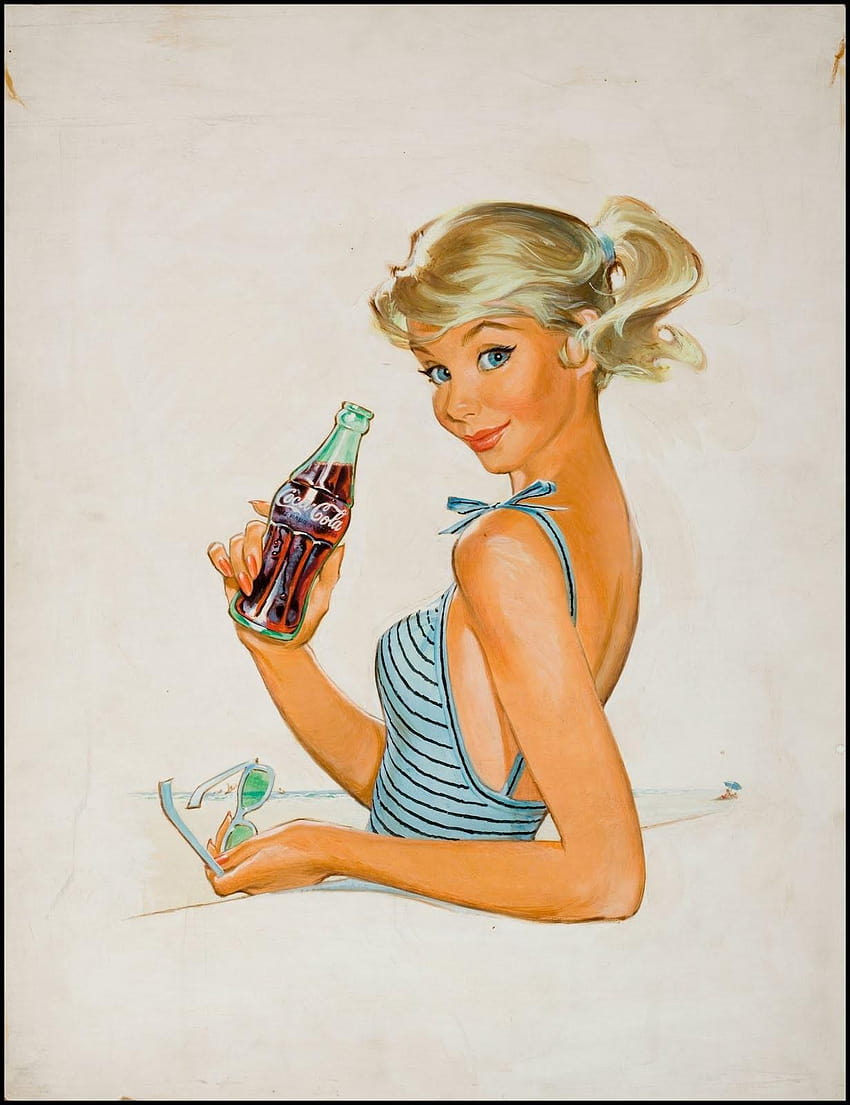 Vintage Girl, pin up coca cola vintage Sfondo del telefono HD