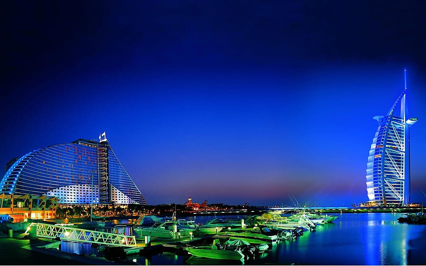 3335185 Beauty, City, Dubai, Lights, Evening, Water, dubai beautiful city HD wallpaper