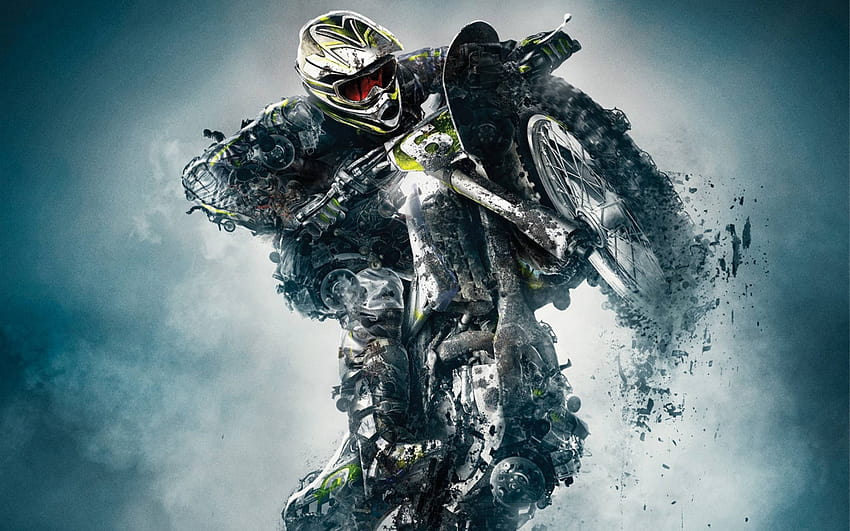 Cooles Motocross und mobil HD-Hintergrundbild