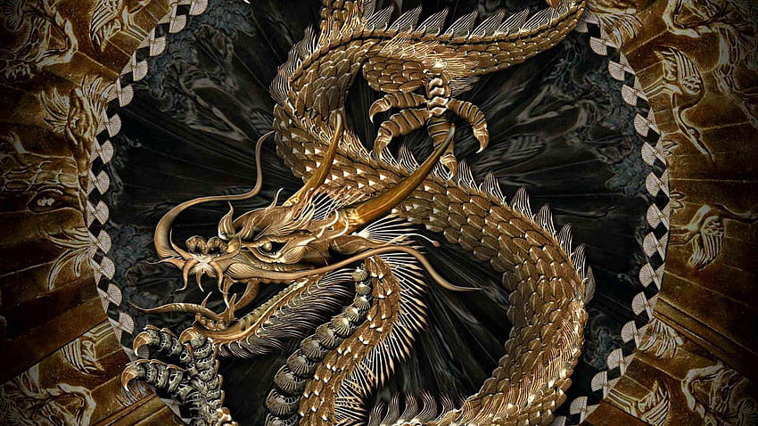 Китайски дракон, висококачествени фонове с китайски дракон, дракон 3d HD тапет