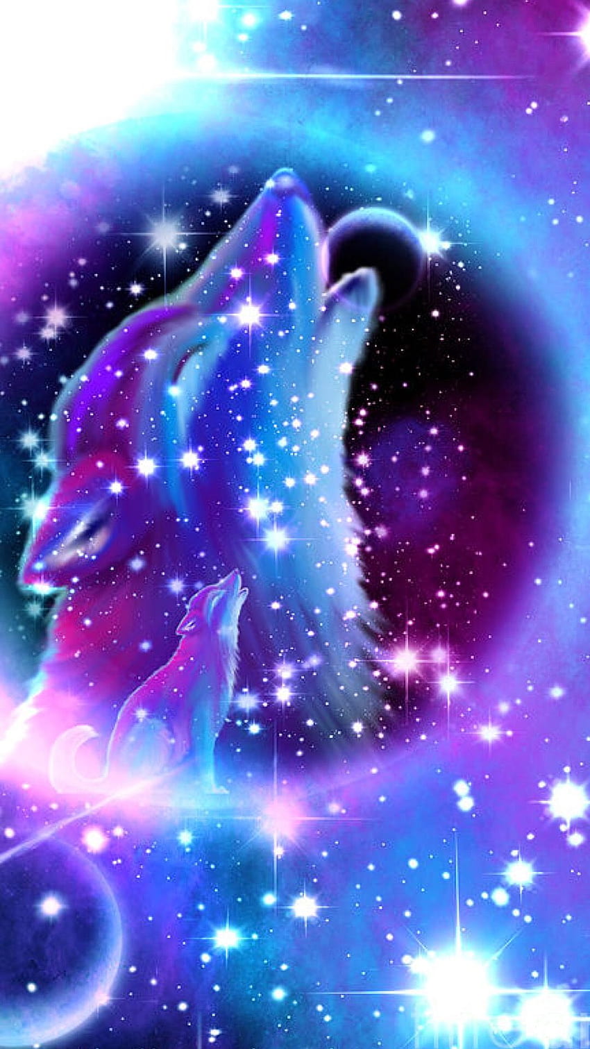 Galaxy Cool Wolf, loup kawaii Fond d'écran de téléphone HD