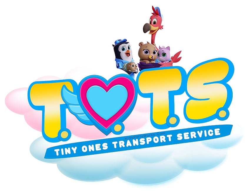 Шрифт TOTS от KidsPartyWorks.Com, транспортна услуга за малки деца HD тапет