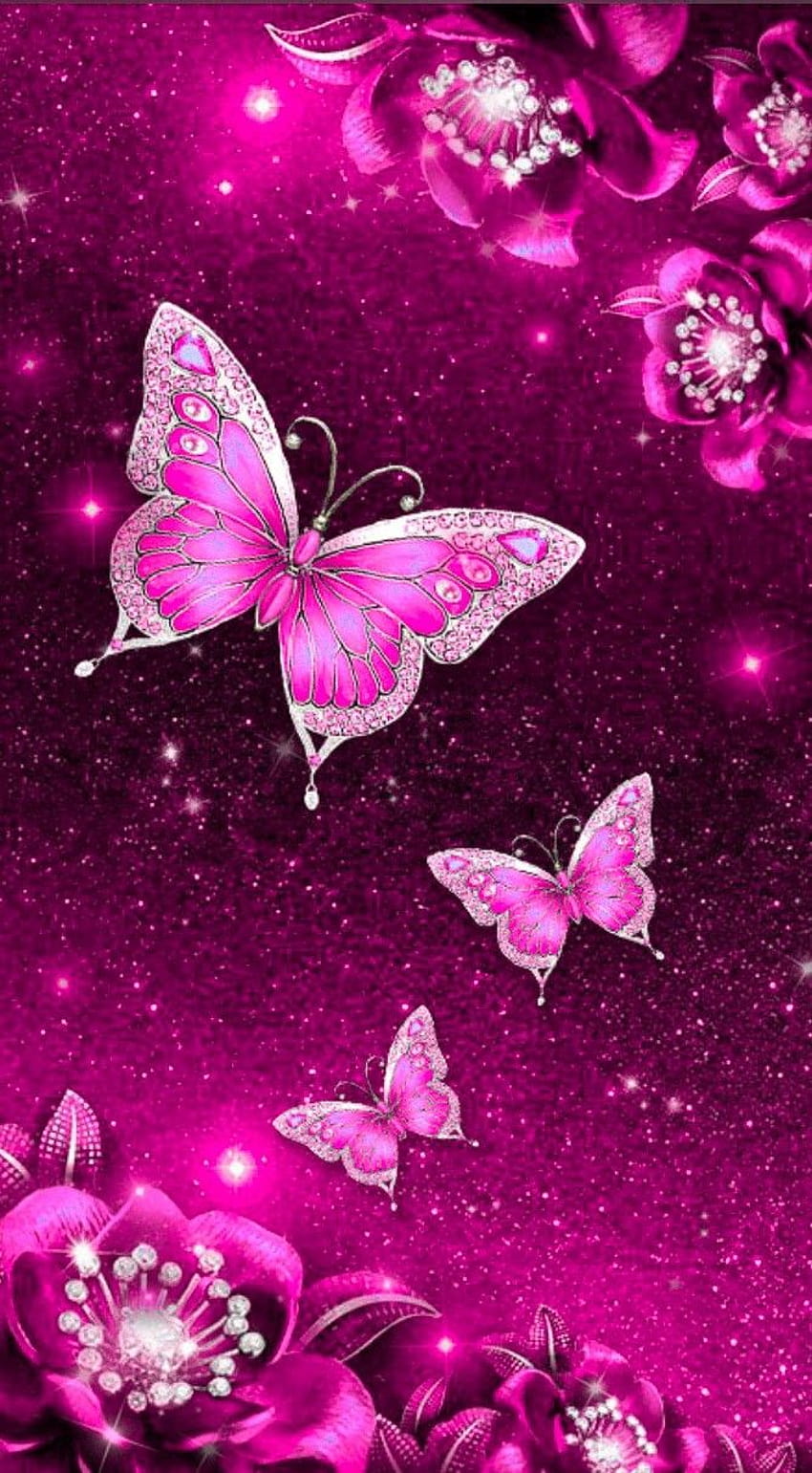 Диамантена пеперуда, публикувана от Мишел Симпсън, блестяща пеперуда HD тапет за телефон